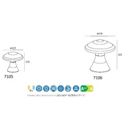 BOLARDO LED GRIS 12W 905Lm 3000K IP65 TAOS 7106