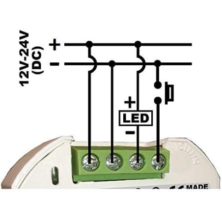 REGULADOR A PULSADOR TIRA LED 12V/24V 8A MAX P12-24