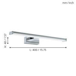 Lámpara de espejo L-400 "PANDELLA" 7.4W 900Lm 4000k IP44