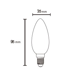 BOMBILLA LED E14 VELA OPAL 4000K 4W 485Lm