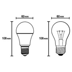 BOMBILLA LED ESTANDAR E27 9W 3000K 1055Lm 360º OPAL