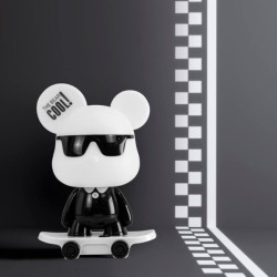 Lámpara de Sobremesa 1 x E14 Cute Pet Mouse Blanco + Negro