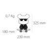Lámpara de Sobremesa 1 x E14 Cute Pet Mouse Blanco + Negro